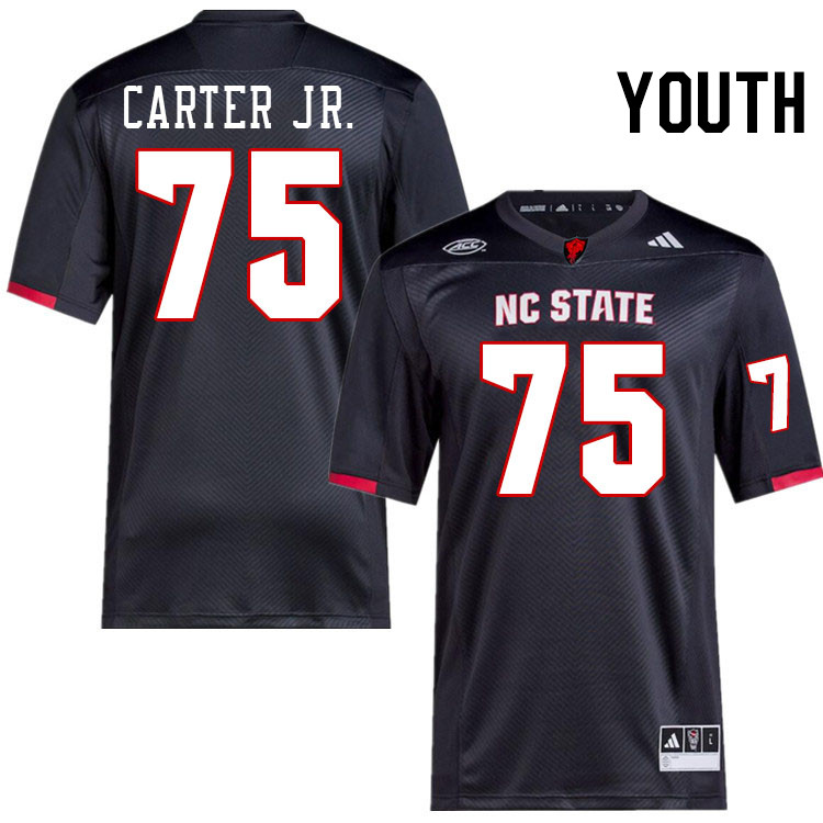 Youth #75 Anthony Carter Jr. NC State Wolfpack College Football Jerseys Stitched-Black